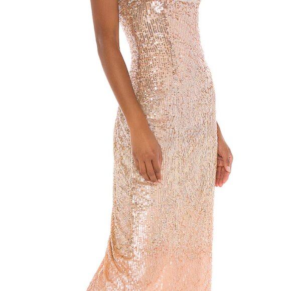 Reve Riche Maida Midi Sequins Dress in Champagne Size XXS NEW with Tags - Picture 6 of 6